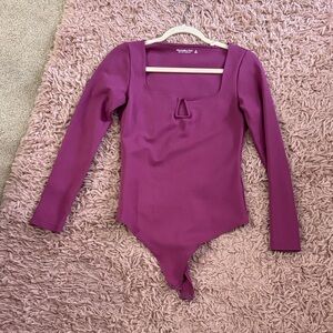 Abercrombie & Fitch Magenta Long Sleeve  Bodysuit